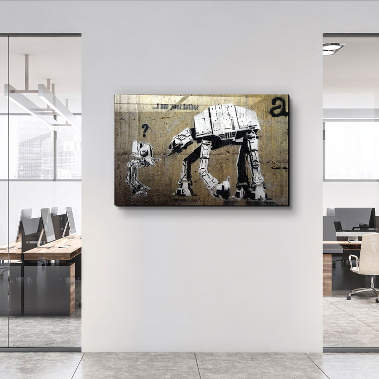 ・"Banksy - I am Your Father"・Glass Wall Art | Artdesigna Glass Printing Wall Arts.