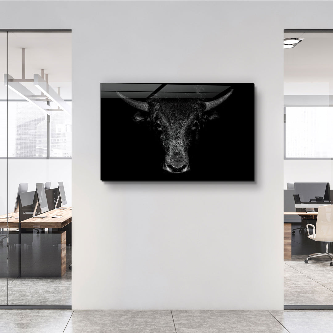 ・"The Bull"・Glass Wall Art | Artdesigna Glass Printing Wall Arts.