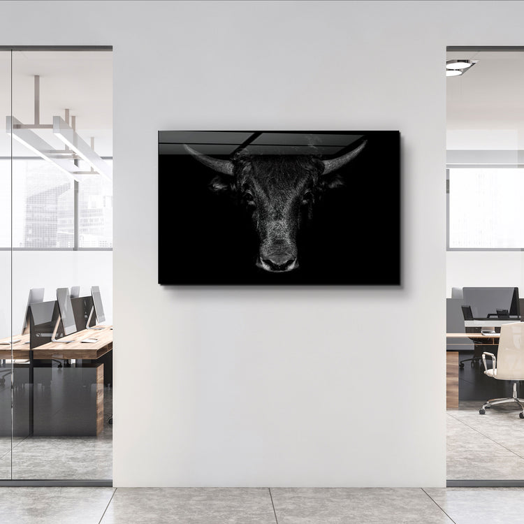 ・"The Bull"・Glass Wall Art | Artdesigna Glass Printing Wall Arts.