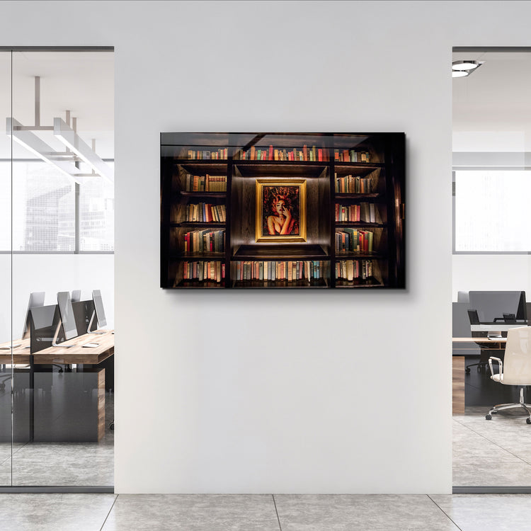 ・"A Small Library"・GLASS WALL ART | Artdesigna Glass Printing Wall Arts.