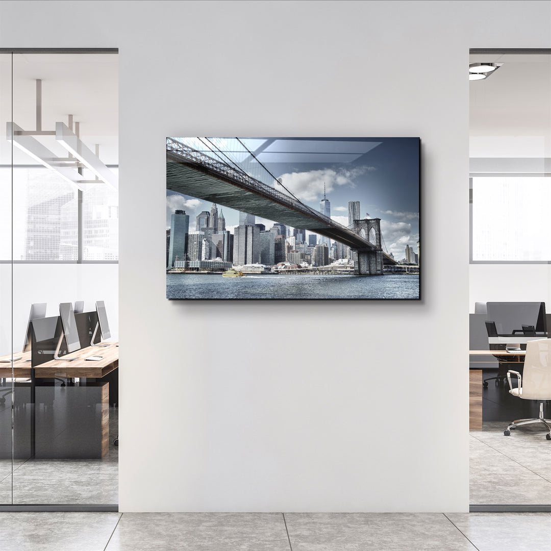 ・"Brooklyn Bridge"・Glass Wall Art | Artdesigna Glass Printing Wall Arts.