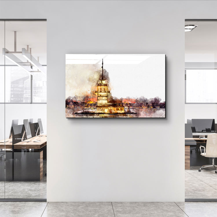 ・"Maiden's Tower"・Glass Wall Art | Artdesigna Glass Printing Wall Arts.