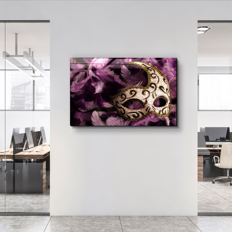 ・"Venetian Mask"・Glass Wall Art | Artdesigna Glass Printing Wall Arts.