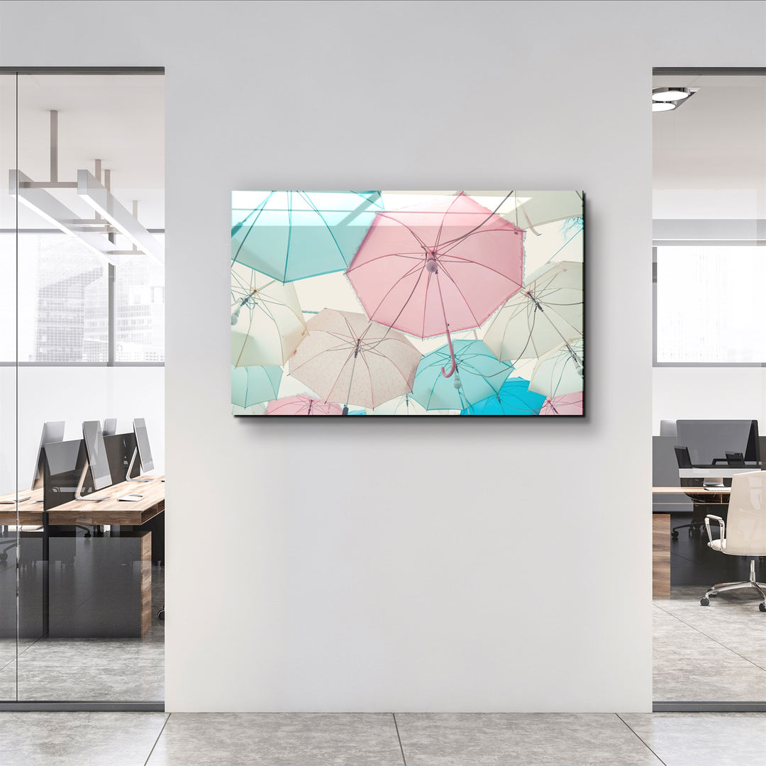 ・"Umbrellas"・Glass Wall Art | Artdesigna Glass Printing Wall Arts.