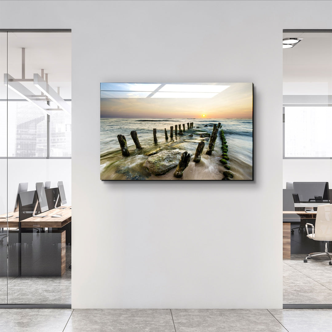 ・"Pier Ruin"・Glass Wall Art | Artdesigna Glass Printing Wall Arts.