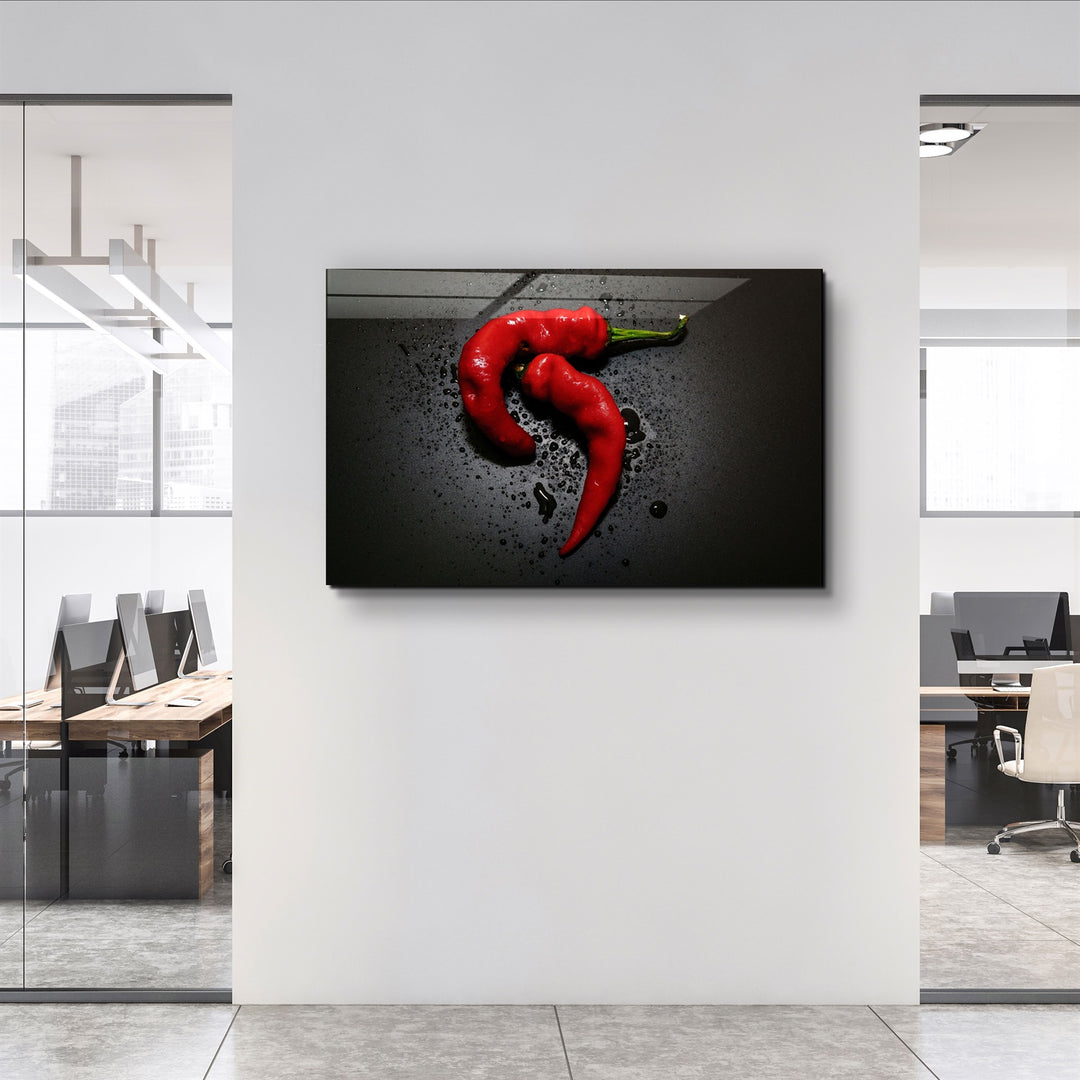 ・"Red Pepper"・Glass Wall Art | Artdesigna Glass Printing Wall Arts.