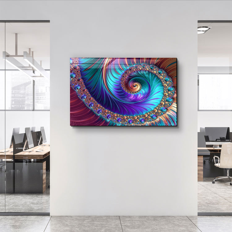 ・"Blue Swirl"・Glass Wall Art | Artdesigna Glass Printing Wall Arts.