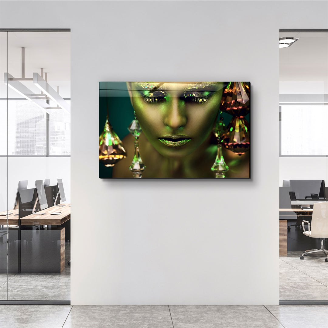 ・"Woman Portrait 26"・Glass Wall Art | Artdesigna Glass Printing Wall Arts.