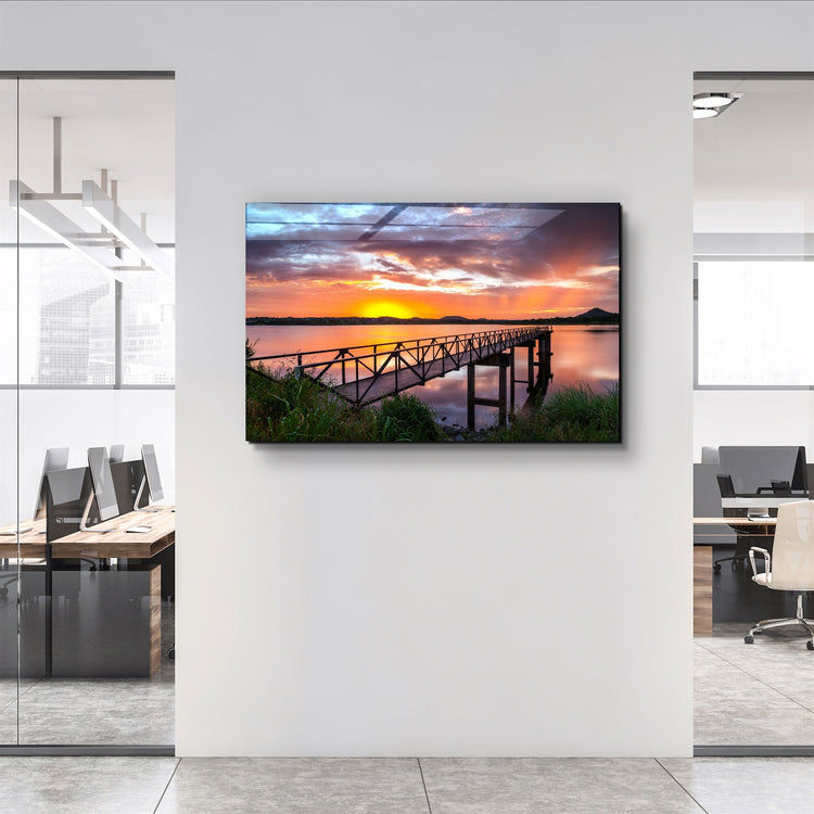 ・"Sunset on the Beach"・Glass Wall Art | Artdesigna Glass Printing Wall Arts.