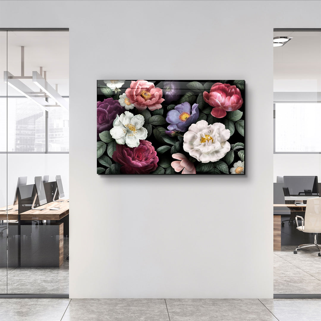 ・"Floral"・Glass Wall Art | Artdesigna Glass Printing Wall Arts.