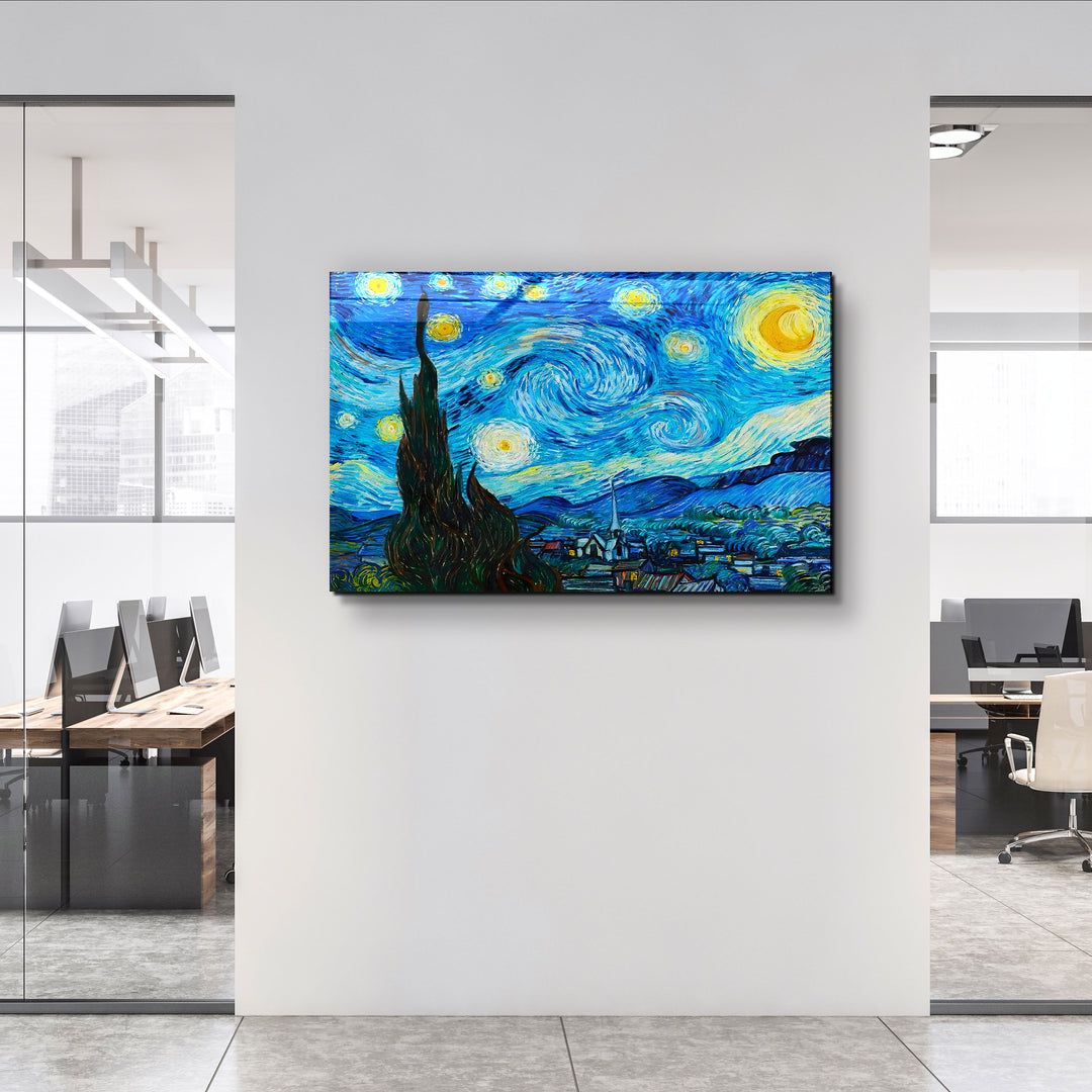 ・"Van Gogh The Starry Night"・Glass Wall Art