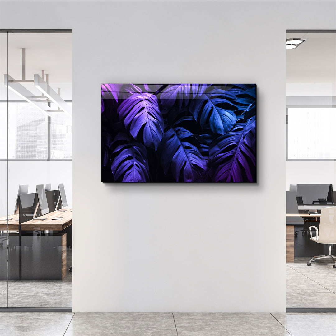 ・"Tropical Leaf"・Glass Wall Art | Artdesigna Glass Printing Wall Arts.