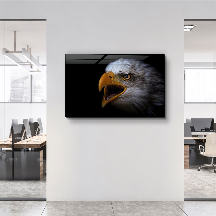 ・"Eagle Scream"・Glass Wall Art | Artdesigna Glass Printing Wall Arts.