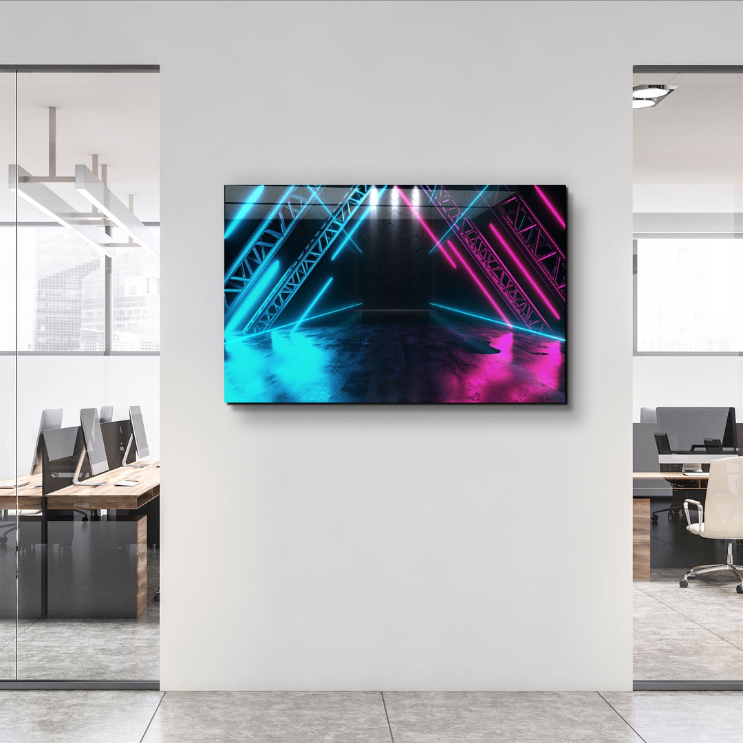 ・"Neon Stage"・Glass Wall Art | Artdesigna Glass Printing Wall Arts.