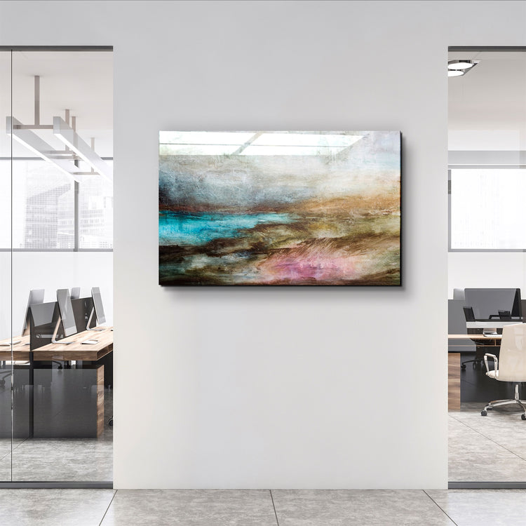 ・"Abstract Lake"・Glass Wall Art | Artdesigna Glass Printing Wall Arts.