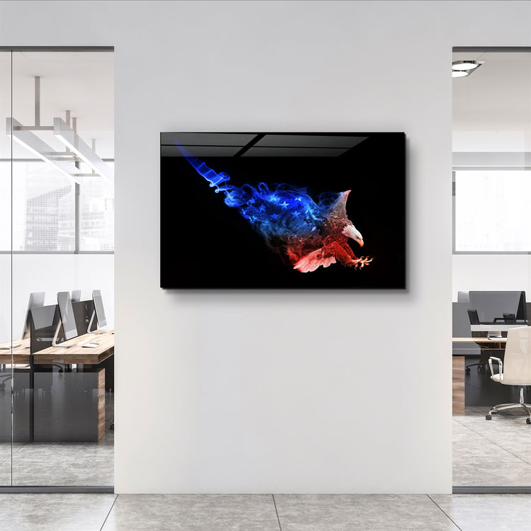 ・"Eagle of US"・Glass Wall Art | Artdesigna Glass Printing Wall Arts.