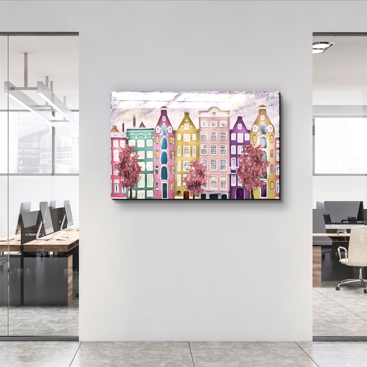 ・"Abstract City"・Glass Wall Art | Artdesigna Glass Printing Wall Arts.