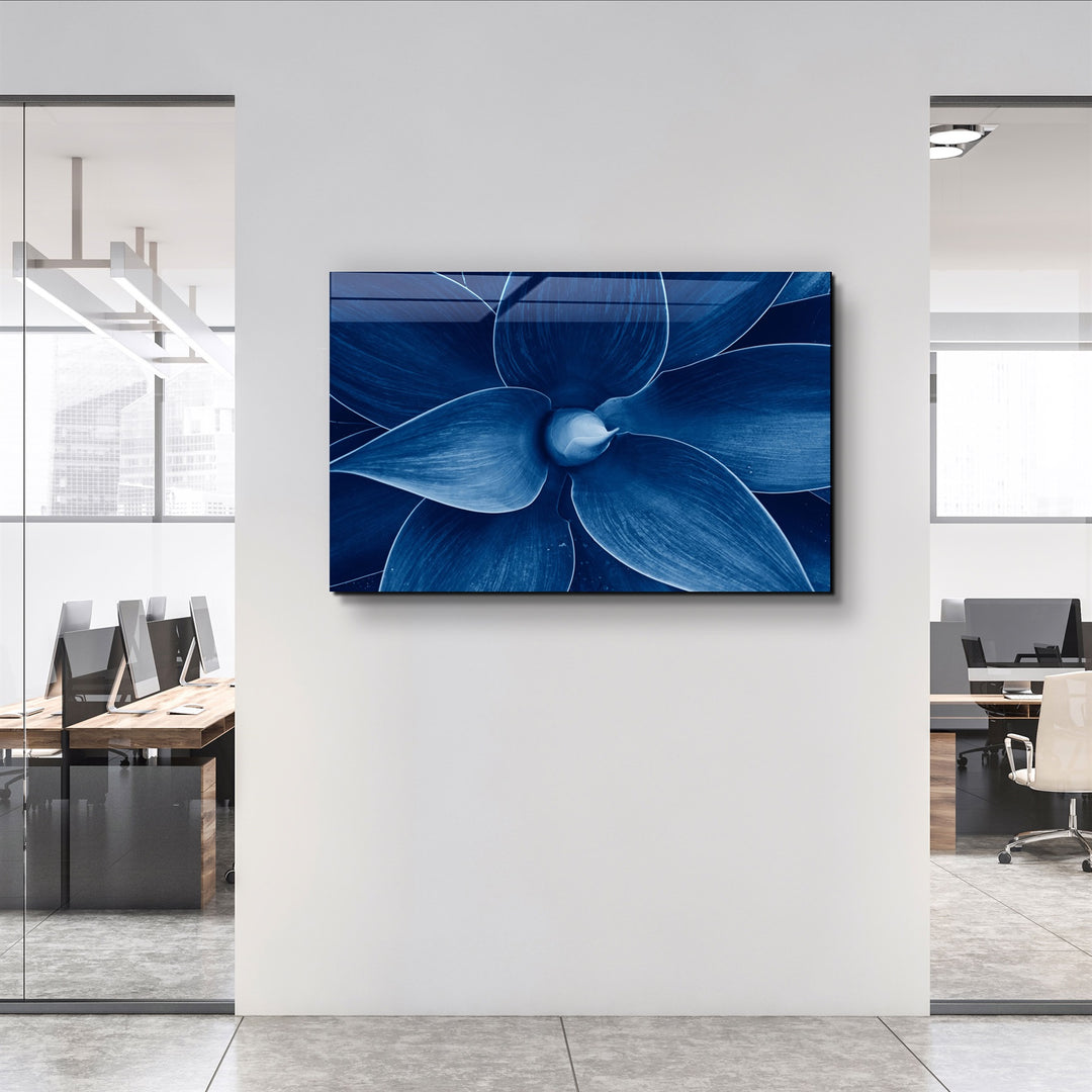 ・"Natura Blue"・Glass Wall Art | Artdesigna Glass Printing Wall Arts.