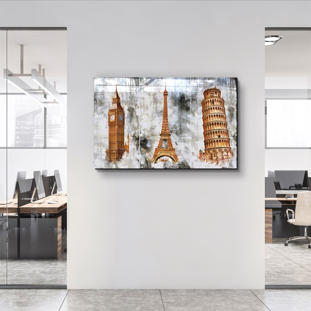 ・"Towers Trio"・Glass Wall Art | Artdesigna Glass Printing Wall Arts.