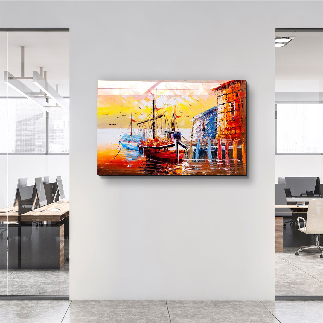 ・"The Boat Painting"・Glass Wall Art | Artdesigna Glass Printing Wall Arts.