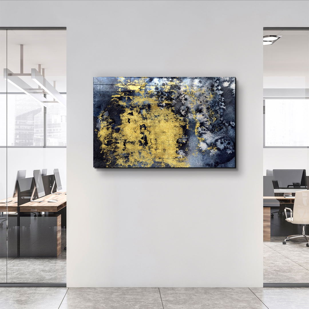 ・"Yellow Abstract Pattern V2"・Glass Wall Art | Artdesigna Glass Printing Wall Arts.