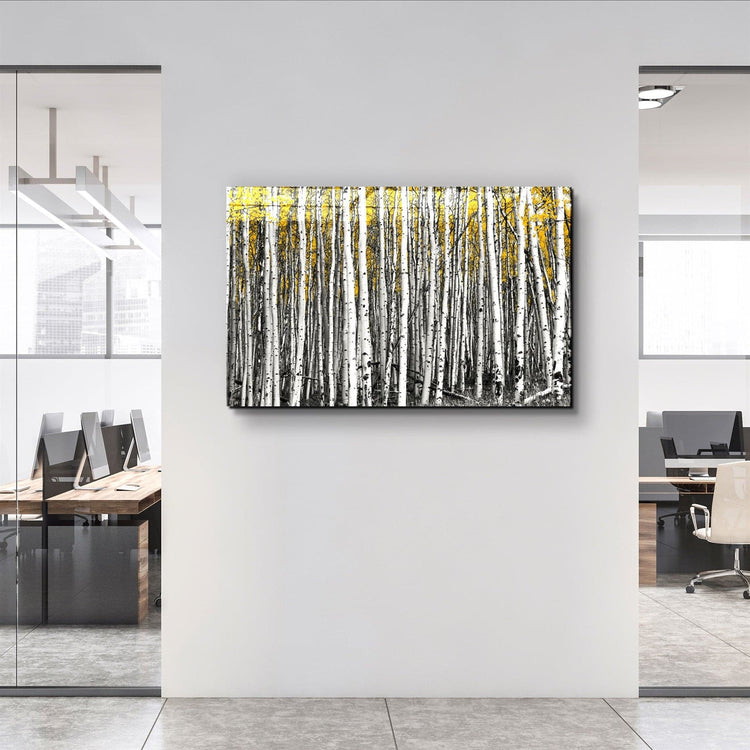 ・"Abstract White Trees"・Glass Wall Art | Artdesigna Glass Printing Wall Arts.