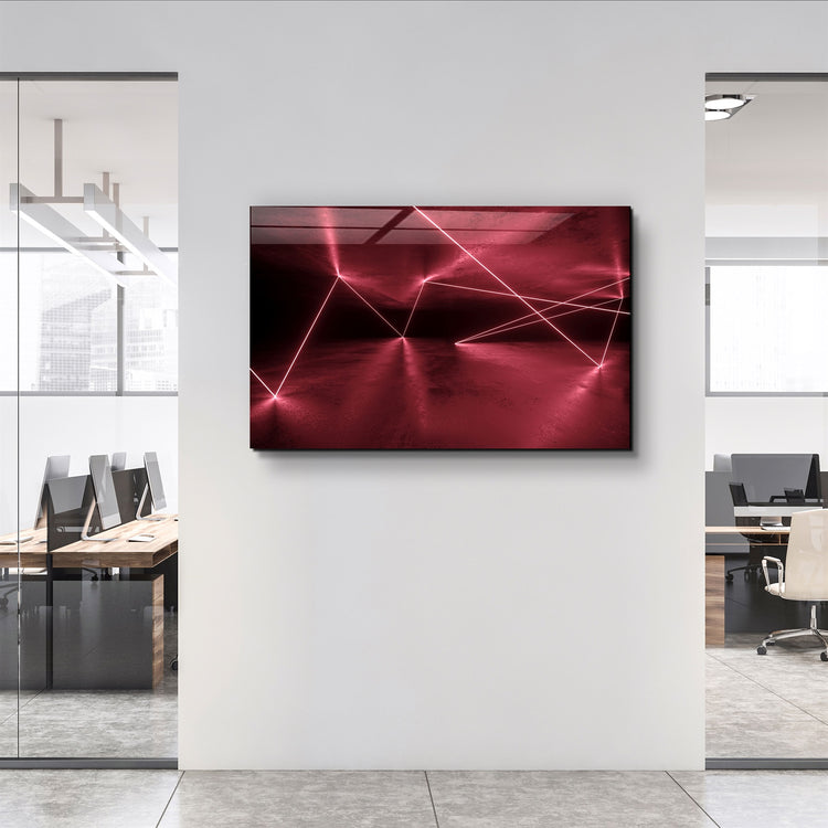 ・"Abstract Neon Lines"・Glass Wall Art | Artdesigna Glass Printing Wall Arts.