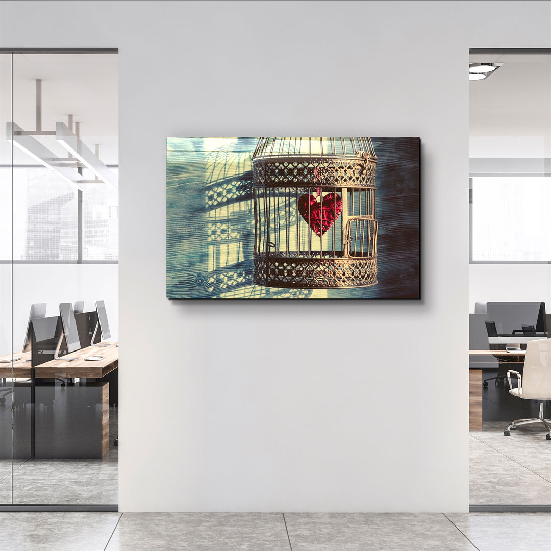 ・"The Heart in the Cage"・Glass Wall Art | Artdesigna Glass Printing Wall Arts.