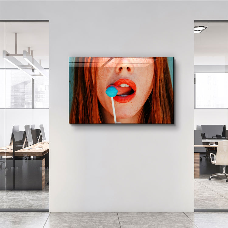 ・"Blue Lollipop"・Glass Wall Art | Artdesigna Glass Printing Wall Arts.