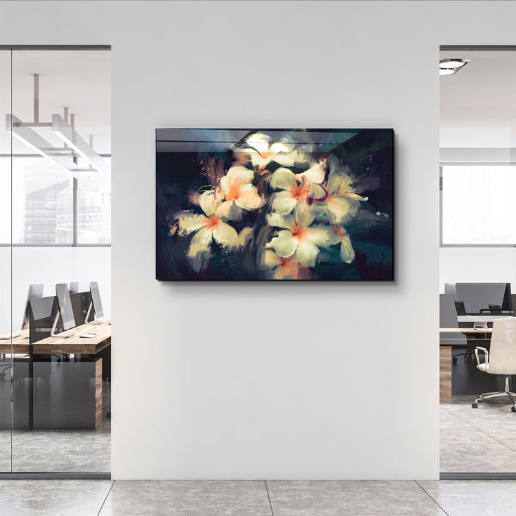 ・"Abstract Flowers V2"・Glass Wall Art | Artdesigna Glass Printing Wall Arts.