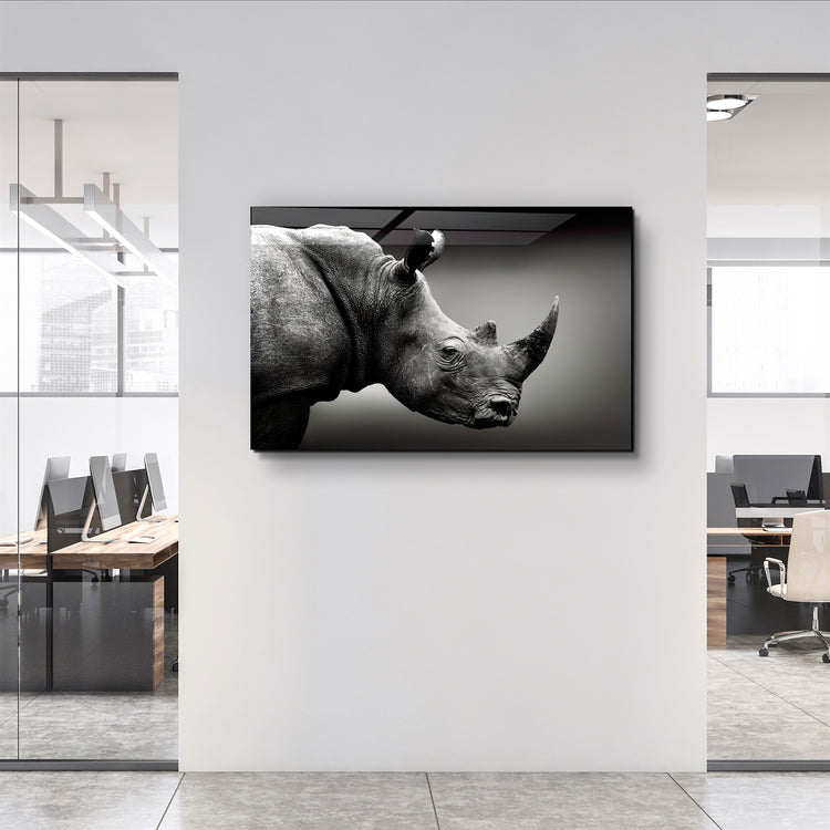 ・"Rhino V2"・Glass Wall Art | Artdesigna Glass Printing Wall Arts.