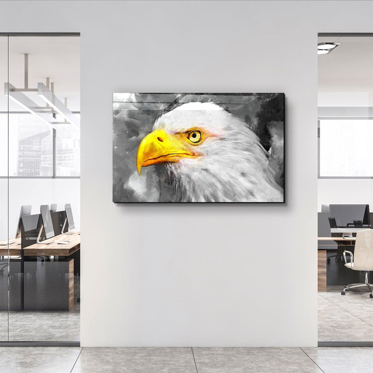 ・"Mountain Eagle"・Glass Wall Art | Artdesigna Glass Printing Wall Arts.