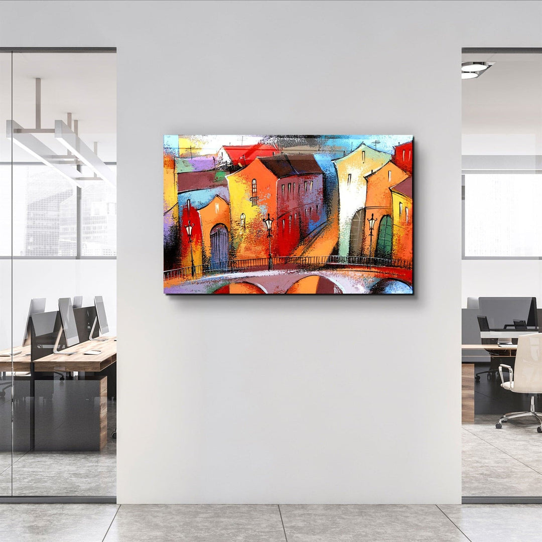 ・"Abstract City 2"・Glass Wall Art | Artdesigna Glass Printing Wall Arts.