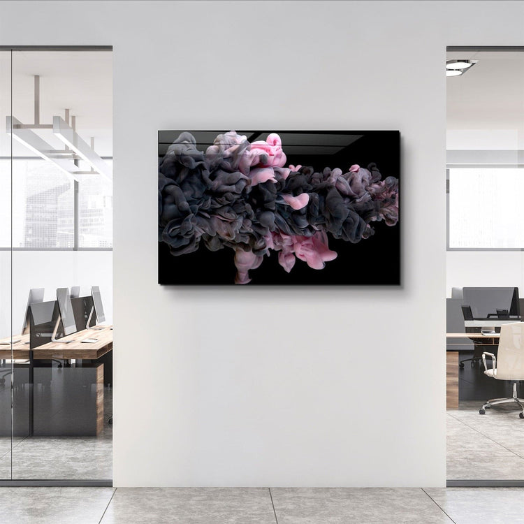 ・"Pink and Gray"・Glass Wall Art | Artdesigna Glass Printing Wall Arts.