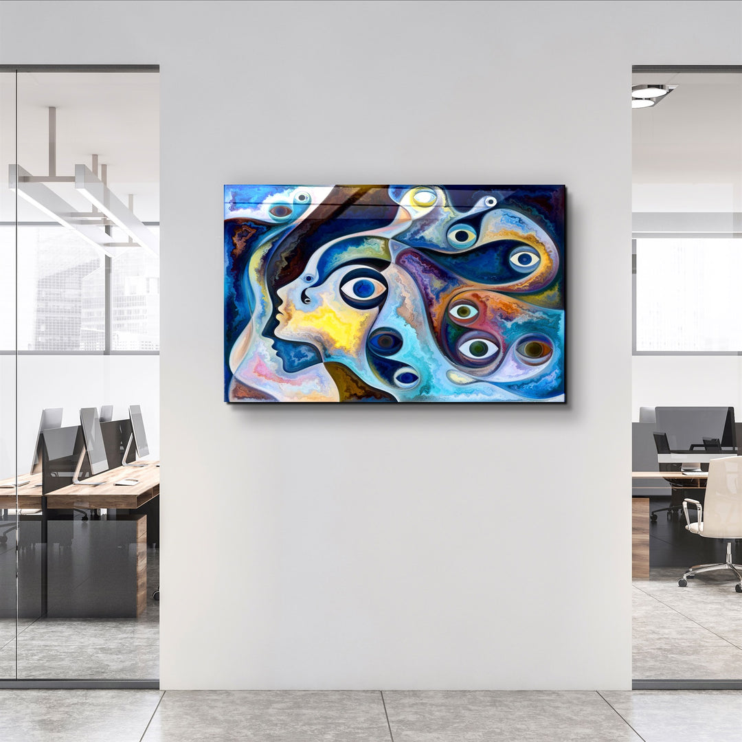 ・"Eyes Abstract"・Glass Wall Art | Artdesigna Glass Printing Wall Arts.