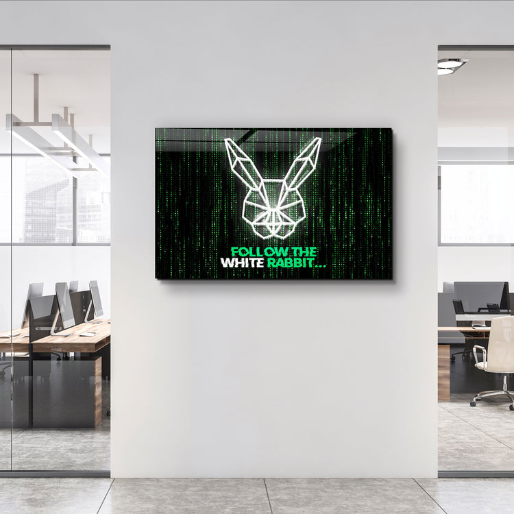 ・"Follow the Rabbit"・Glass Wall Art | Artdesigna Glass Printing Wall Arts.