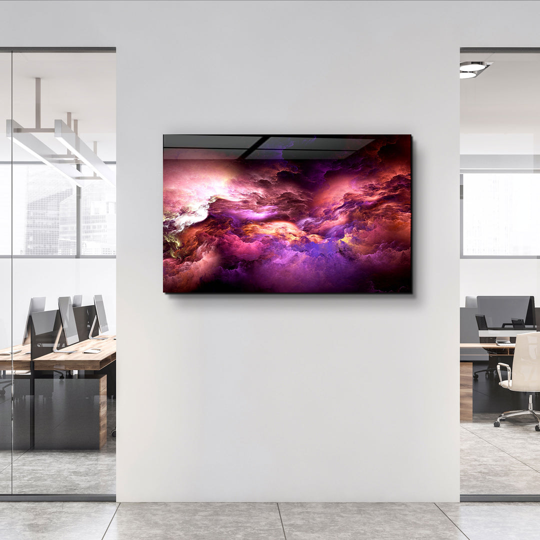 ・"Mystic Sky Purple Tones"・ Glass Wall Art