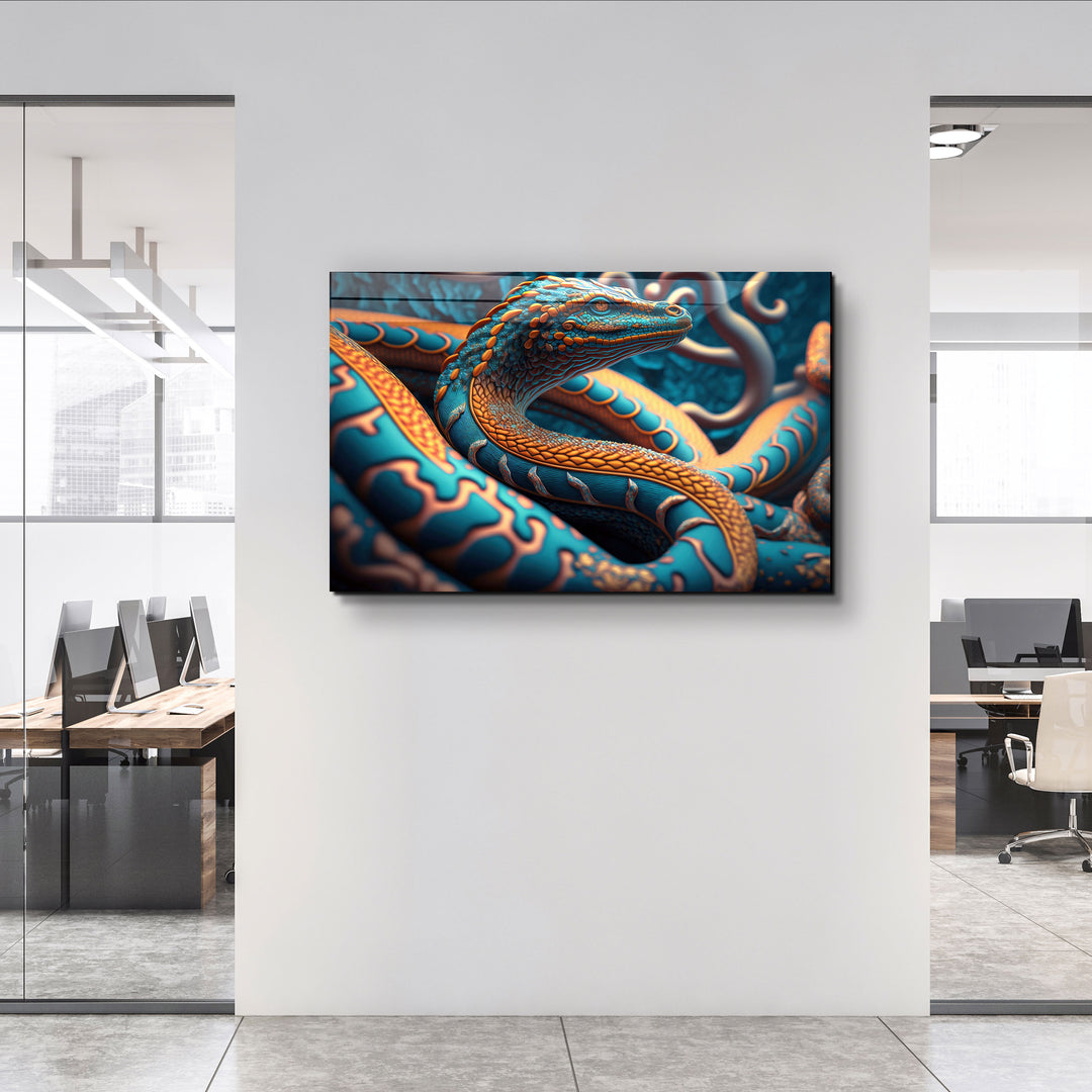 ・"Snake Dragon"・Secret World Collection Glass Wall Art