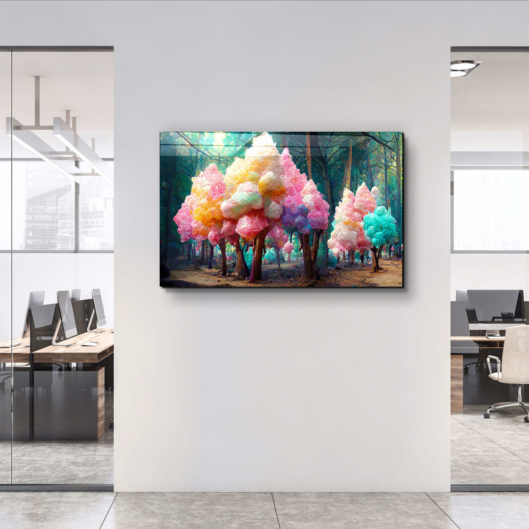 ・"Cotton Candy Forest"・Secret World Collection Glass Wall Art