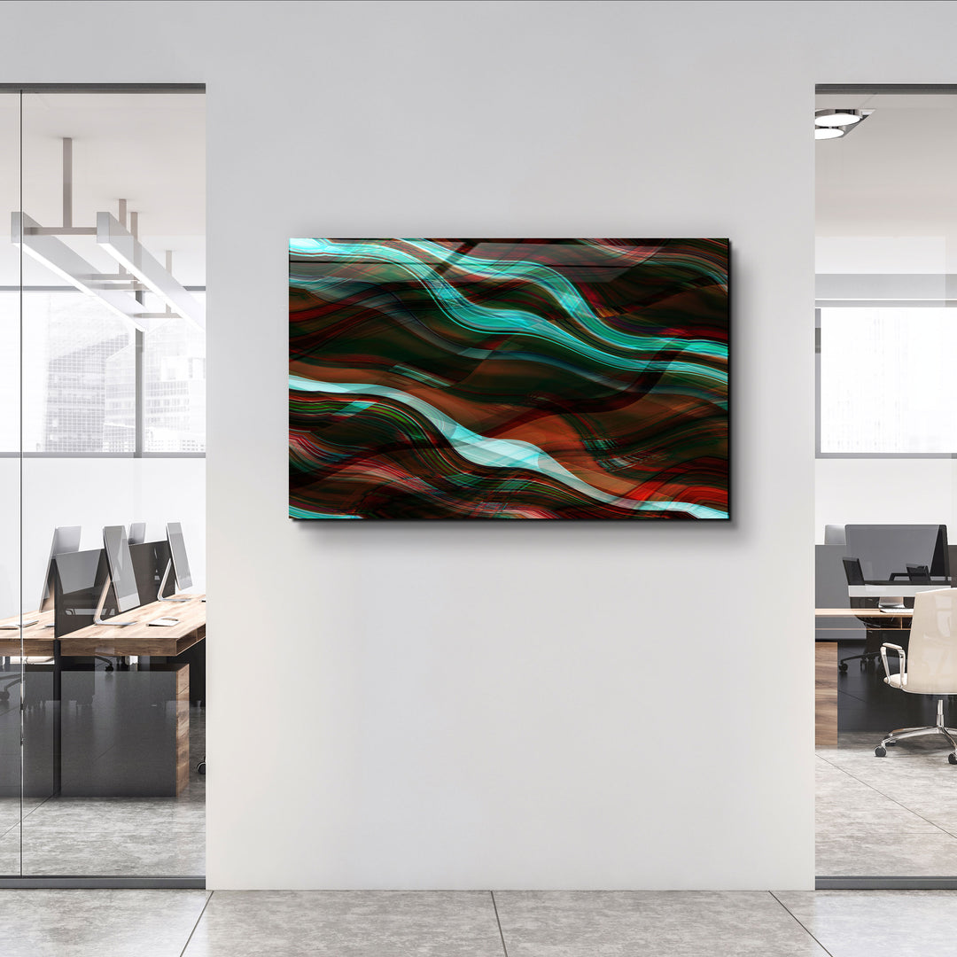 ・"Abstract Lines"・Glass Wall Art