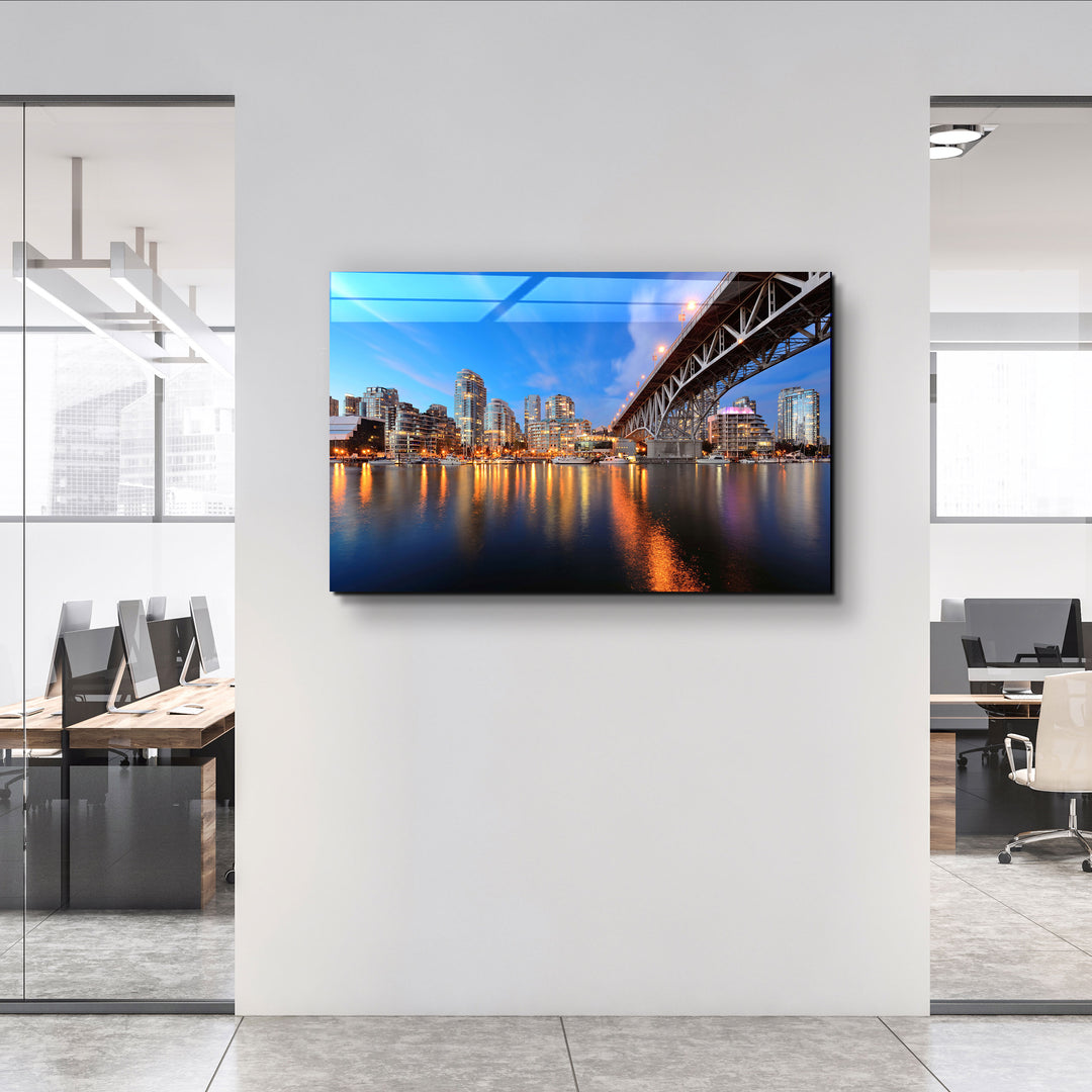 ・"Vancouver - Canada Skyline"・Glass Wall Art