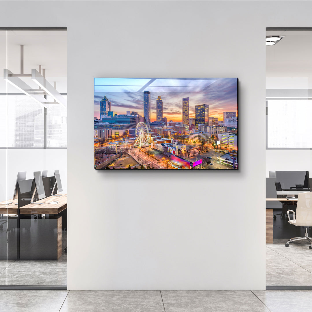 ・"Atlanta, Georgia, USA downtown skyline."・Glass Wall Art