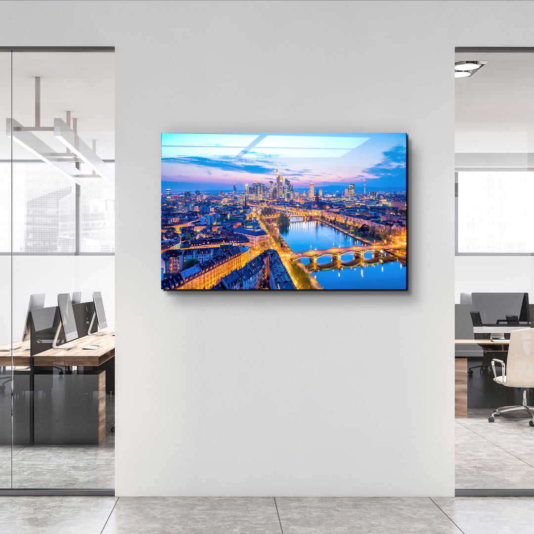 ・"Frankfurt Skyline, Germany"・Glass Wall Art