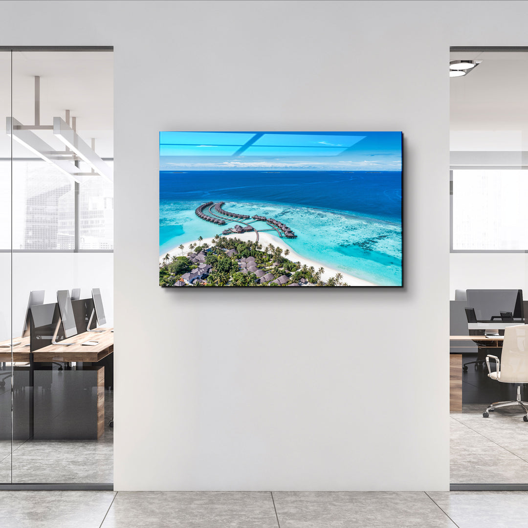 ・"Maldives"・Glass Wall Art