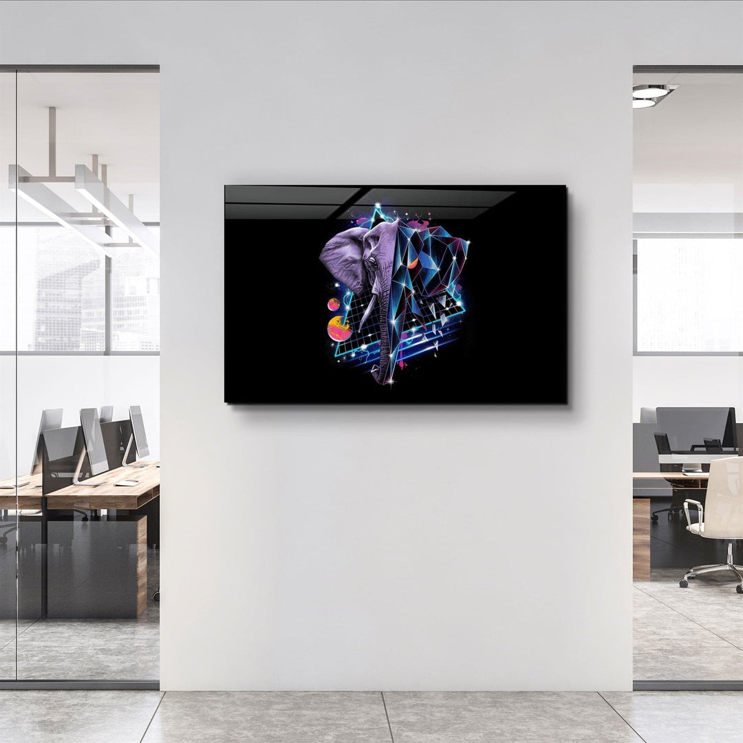 ・"Elephant Neo"・Glass Wall Art | Artdesigna Glass Printing Wall Arts.