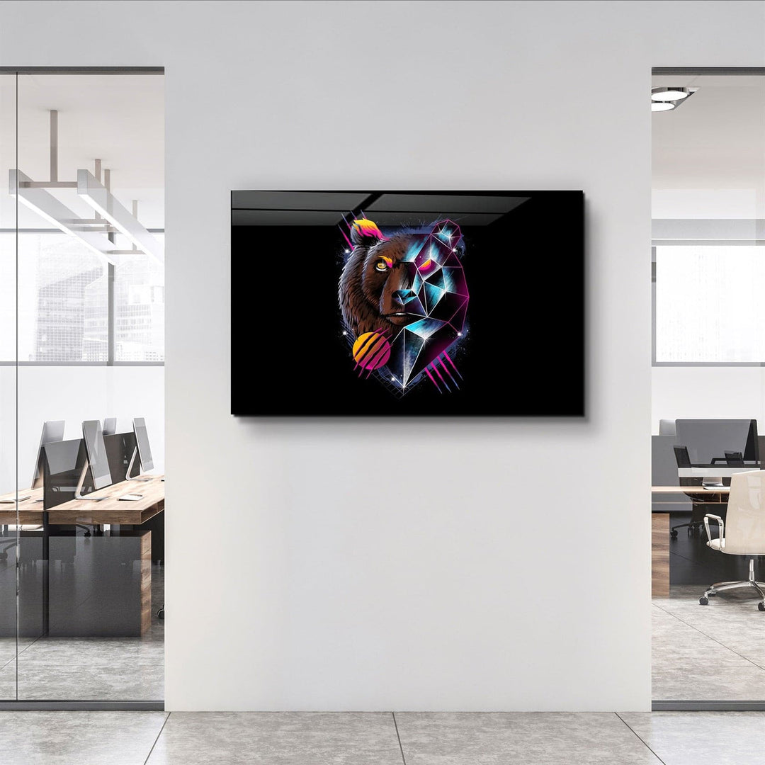 ・"Bear Neo"・Glass Wall Art | Artdesigna Glass Printing Wall Arts.