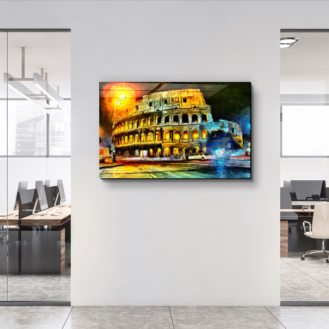 ・"Rome Colosseum"・Glass Wall Art | Artdesigna Glass Printing Wall Arts.