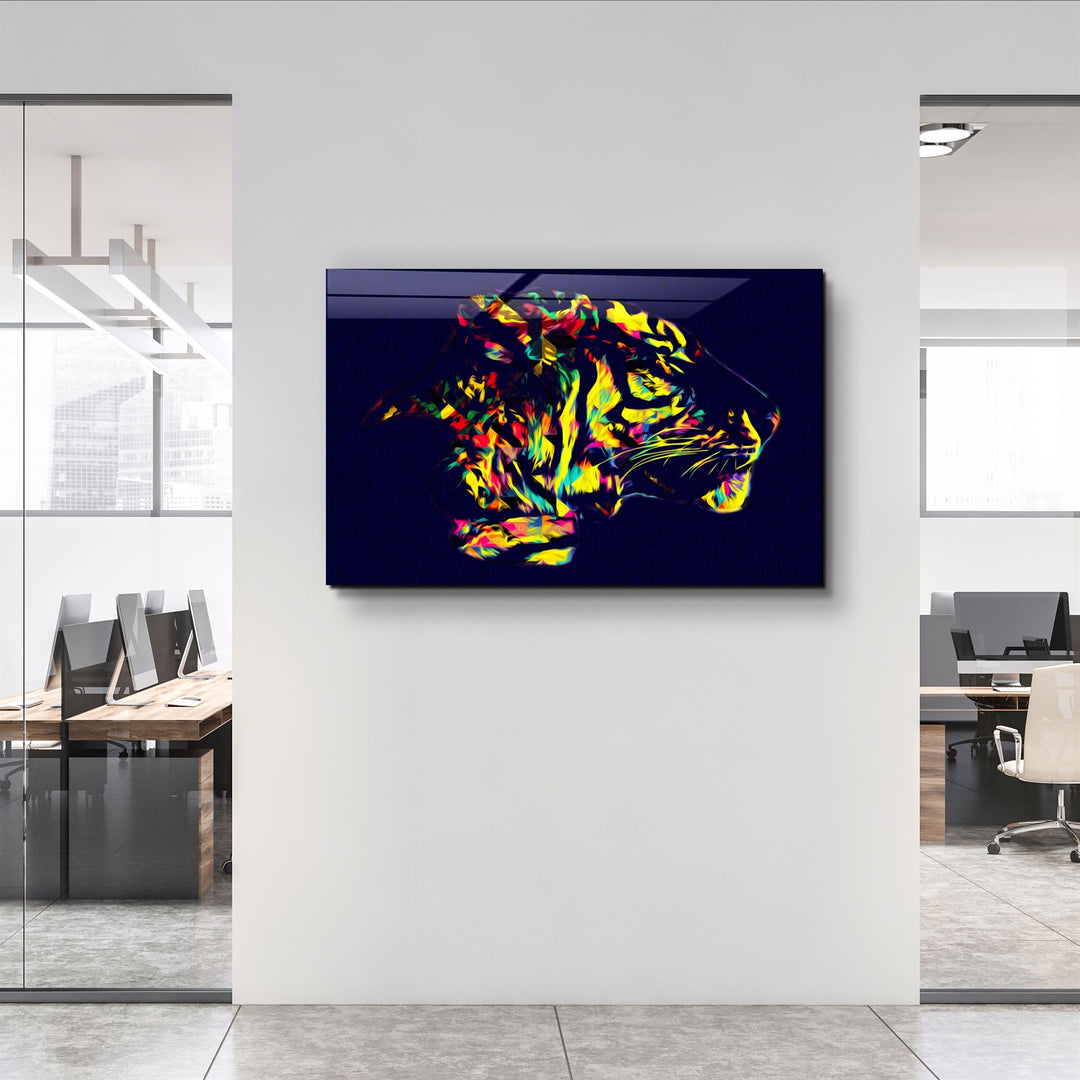 ・"Colormix Tiger・Glass Wall Art | Artdesigna Glass Printing Wall Arts.