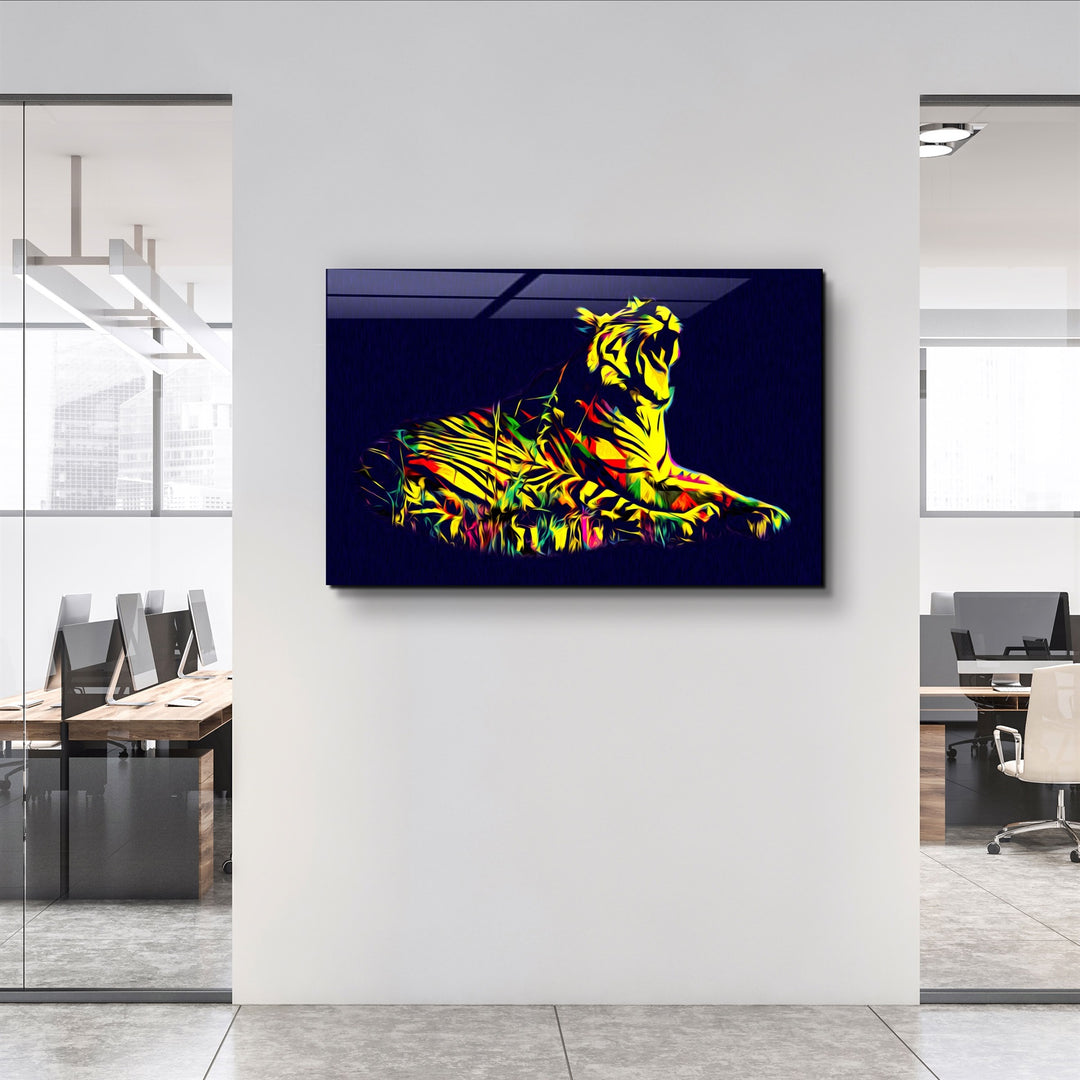 ・"Colormix Tiger 2"・Glass Wall Art | Artdesigna Glass Printing Wall Arts.