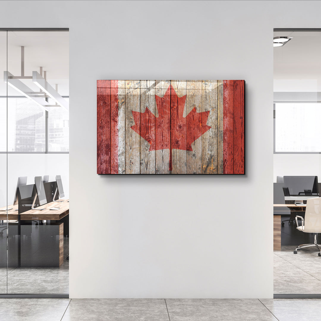 ・"Flag Of Canada"・Glass Wall Art | Artdesigna Glass Printing Wall Arts.